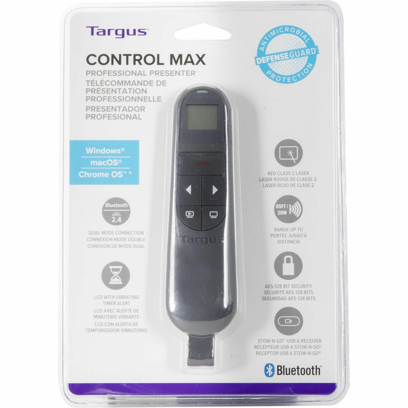 Targus Dual Mode Wireless Laser Presenter with Timer, 2 AAA Batteries Included (AMP06804AMGL)
