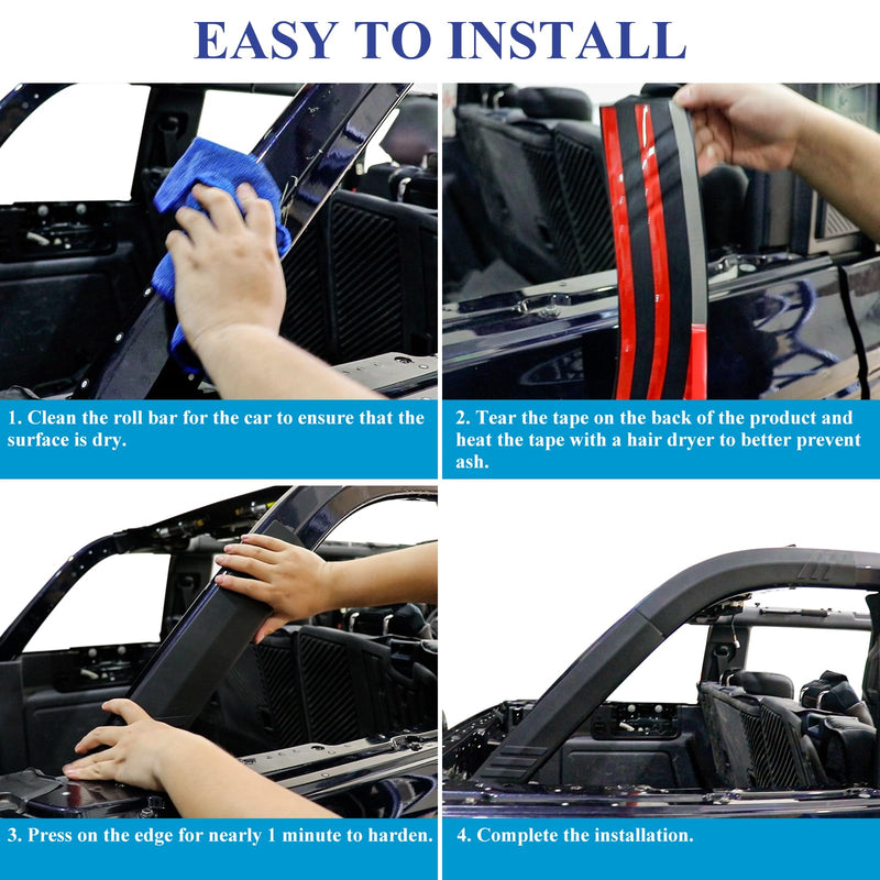 for Bronco D-Pillar Roll Bar Padding Protector Cover,Roll Cage Cover Scratches Protector Prevent Scratching for Ford Bronco 2021 2022 2023 4 Door Accessories,Roll Bar Cover Protectors,4PCS