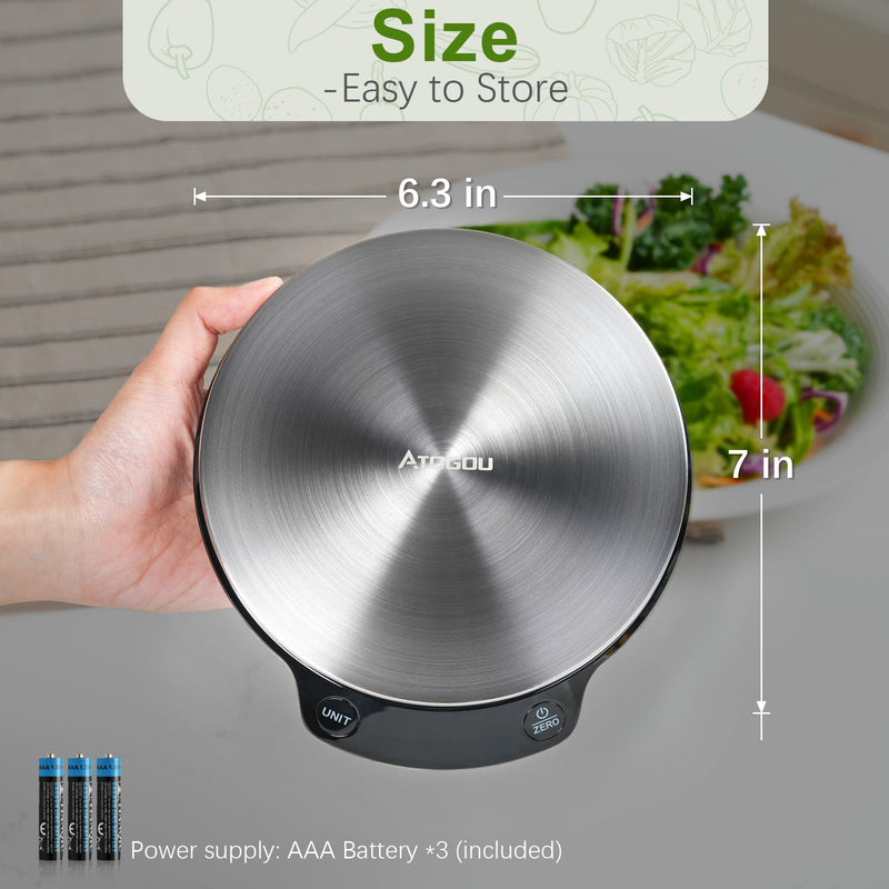 Smart Nutritional Scale, 0.005oz / 0.1g High Precision, Free APP with Nutrients Tracking, Calorie, Marco, Ounces and Grams, for Kitchen, Weight Loss, Meal Prep, etc. Black & Grey