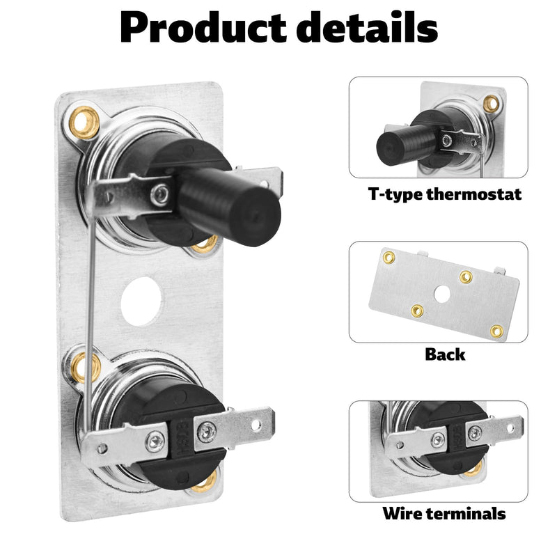 2pcs RV Water Heater Switch for Suburban 232306, Thermostat 120V T-Stat Wter Parts Accessories