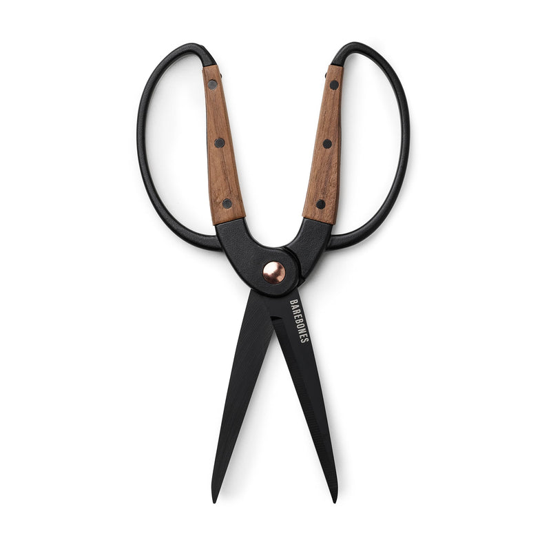 Barebones Garden Scissors - Walnut Scissors - Garden Supplies and Indoor Plant Accessories - Plant Shears with Wide Handles - Comfortable Fit Hand Pruners (Large) Large Garden Scissors