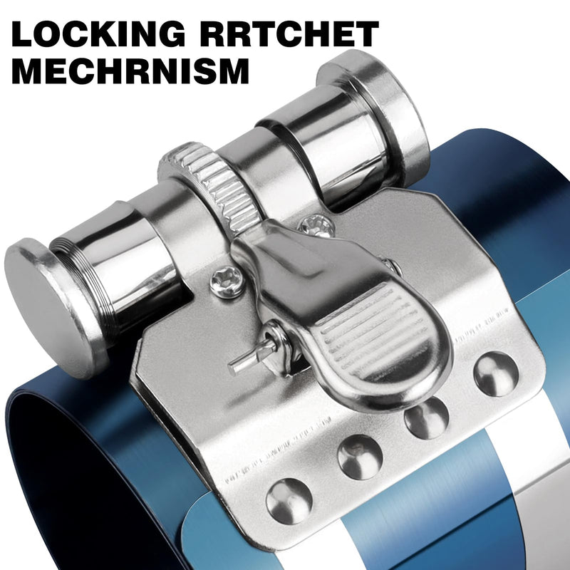 Xastro 3" Piston Ring Compressor Tool, Adjustable Ratchet Piston Ring Installation Tool, Adjustable Compression Range 2"-6.9" Car Engine