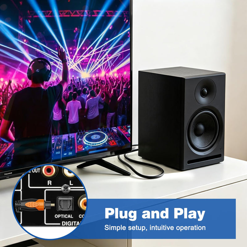 192KHz HDMI eARC/ARC to Optical Audio Converter | 1.8m/5.9ft HDMI eARC/ARC to Optical Cable, Support PCM2.0, Dolby 5.1, DTS, AC3, for TV to Soundbar Amplifier Speaker