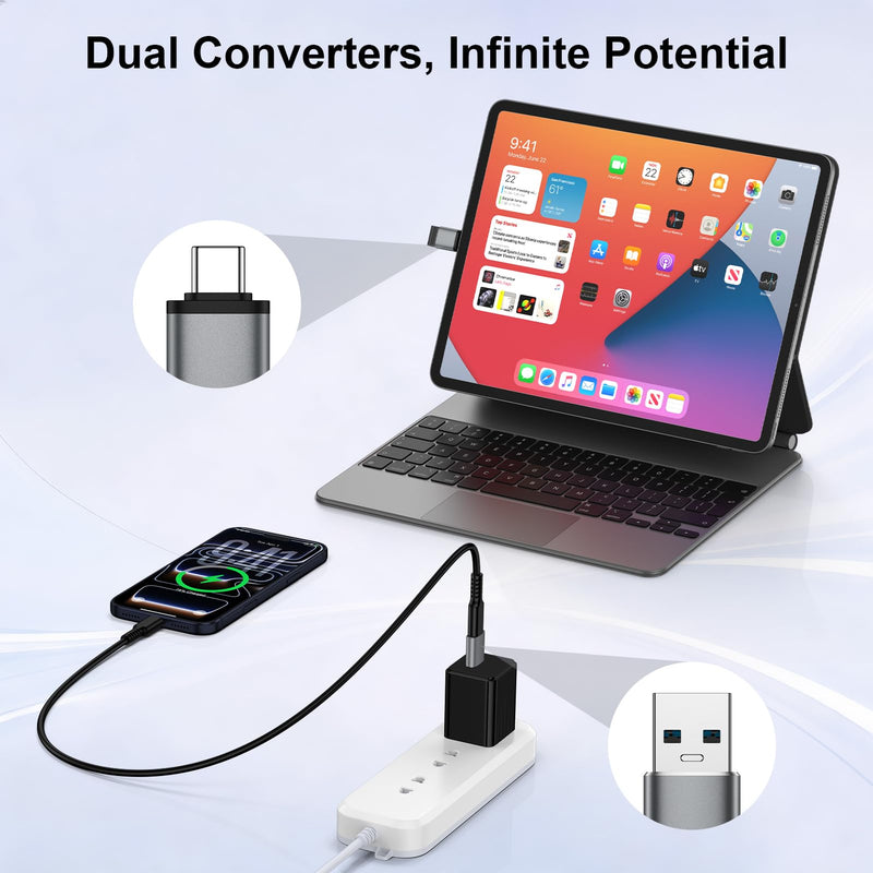 USB C to USB Adapter & USB A to USB C Adapter for Google Pixel 10 9 8 Pro | 4Pack OTG Converter Connector for Laptop Car Smartphone Headphone Mic PC,Samsung Galaxy,iPhone