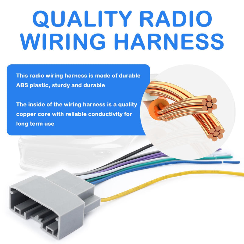 Aftermarket Car Radio Wiring Harness Kit,Car Radio Wire Harness Kit Compatible with Jeep,Easy Install Cars Stereo Wiring Harnesses Kits with Antenna Adapter & Butt Connectors