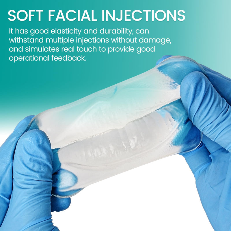 Transparent Facial Injection Lip Model, Facial Model for Injection and Filler Practice, Micro Plastic Surgery Teaching, Beautician Teaching, Injection Training for Medical Students Doctors