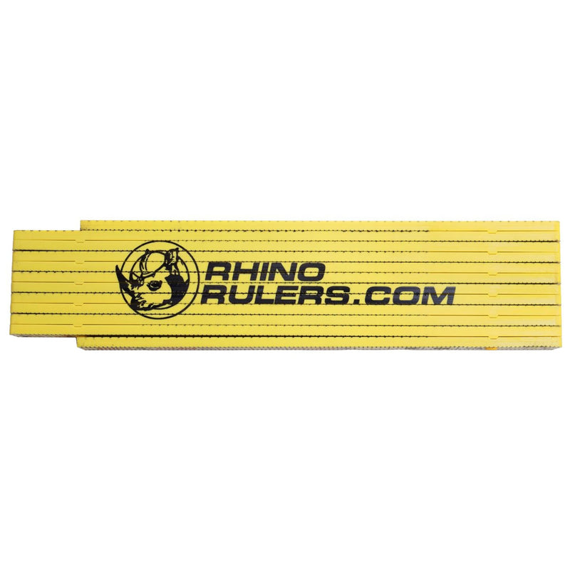 MARSHALLTOWN Rhino Rulers, Oversized Brick Spacing, Accurate Measurements, Easy-to-Close Folding Joint Design, Masonry Ruler, Weather Resistant, 6647 Oversized Brick Yellow