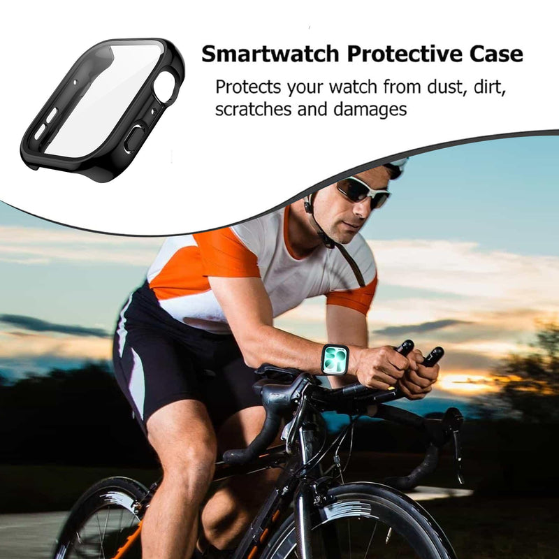 for Huawei Watch Fit 5 Case,[2 Pack] Hard PC Case with Tempered Glass Screen Protector,Ultra-Thin Scratch Resistant Cover-Clear+Black clear 5
