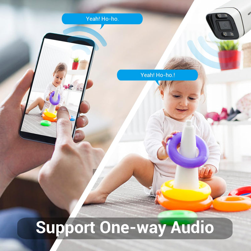 4MP POE IP Camera,Bullet Security Surveillance Wired CCTV Cameras with Human Detection One-Way Audio,Smart Color Night Vision,SD Card Slot,2.8mm Wide Angle,IP67 Waterproof Outdoor Indoor Bullet
