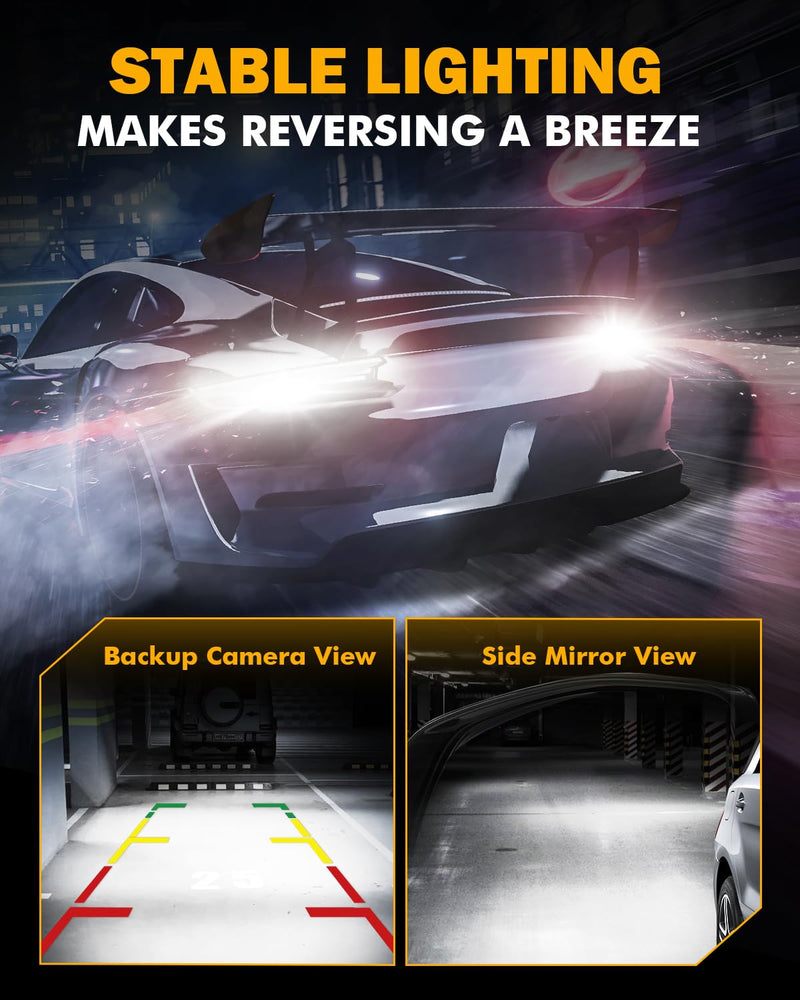 Auxbeam Upgraded 921 Bulb for Backup Reverse Light, 44W 6000 Lumens 500% Extremely Bright 912 W16W T15 Bulbs, Error Free, Pack of 2