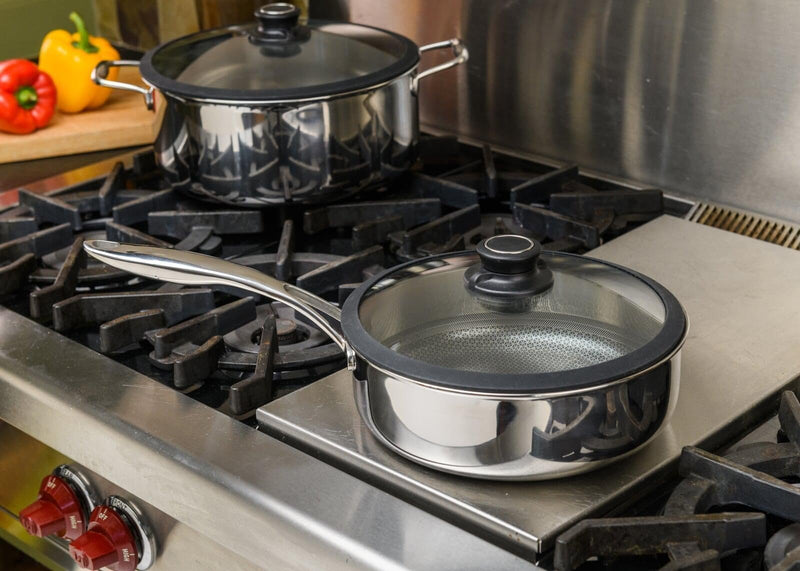 Black Cube Universal Tempered Glass Lid for Pots & Pans Set - 9.5-Inch, Black, Glass - Fits Nonstick Frying Pans & Skillets - Compatible with Induction Cookware