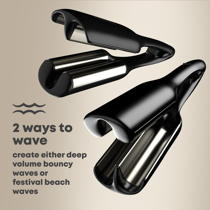 REVAMP 2 in 1 Beach & Volume Professional Hair Waver - Ceramic | Hair Curler, Multi Styler, High Volume Waves, Mermaid Beach Waves, for Short, Medium & Long Hair