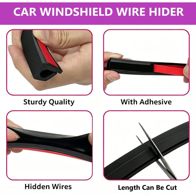 1 Pack Universal Car Cable Wire Hider 6.56 Ft Car Windshield Wire Hider | Concealed Wire Cover for Car Wires Hide Roof Rack Light Bar