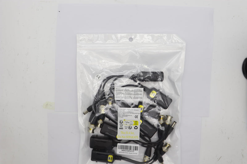 zdyCGTime Passive HD Video Balun BNC to RJ45 Network Transceiver Cat5/Cat6 Adapter Cable with DC Power 720P - 8MP Cat6 to BNC Male Connecto for CCTV Security Surveillance Camera System(16.5cm/4Pairs) 4 Pairs