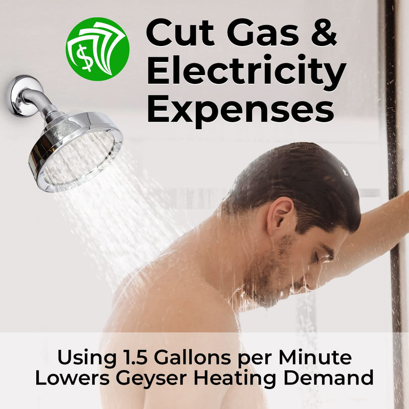 Water Saving High Pressure Bathroom Shower Head - Transform Your Shower Experience with our Luxury Shower Head - Low Carbon Footprint - Environmentally Friendly - Better USA Chrome Shower Head
