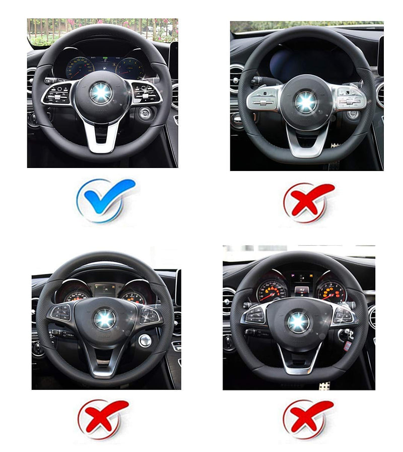 Bling Interior Accessories Fit for Mercedes Benz 2019-2025 A B Class CLA GLA GLB Modification Rhinestone Crystal Applique Cover (Round Shape Steering Wheel) Round shape steering wheel