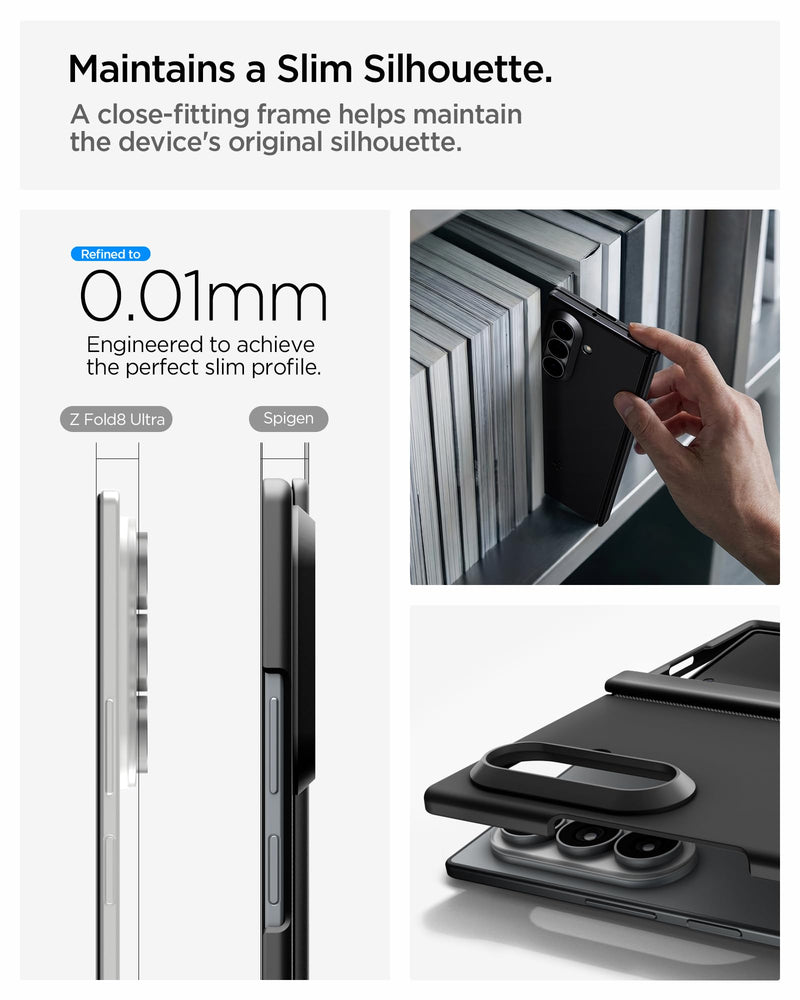 Spigen Air Fit Pro MagFit for Galaxy Z Fold 8 Ultra Case, Black | Qi2 Certified, PU Hinge Protection, Air Cushion Tech, Compatible with MagSafe, Ultra Thin Case, Camera Plateau Protection