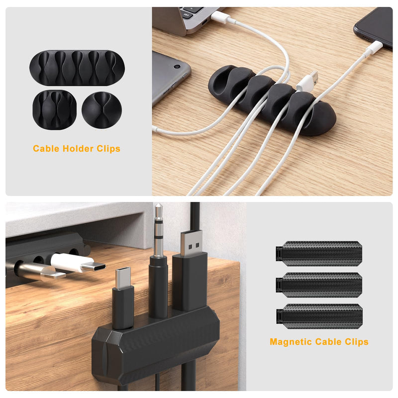 285 PCS Cable Management Kit - for Computer TV Under Desk - Black | cable organizer electrical cord management