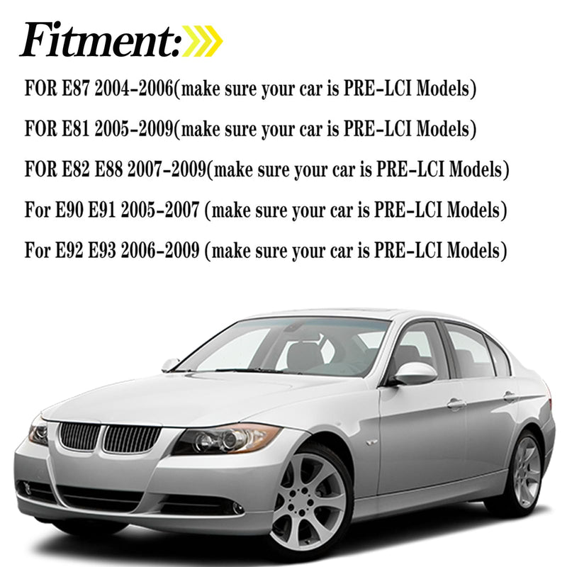 Compatible with BMW 2005-2008 E90 E91 / 2006-2009 E92 E93 PRE-LCI Gloss Black M3 Style Side Mirror Cover Cap