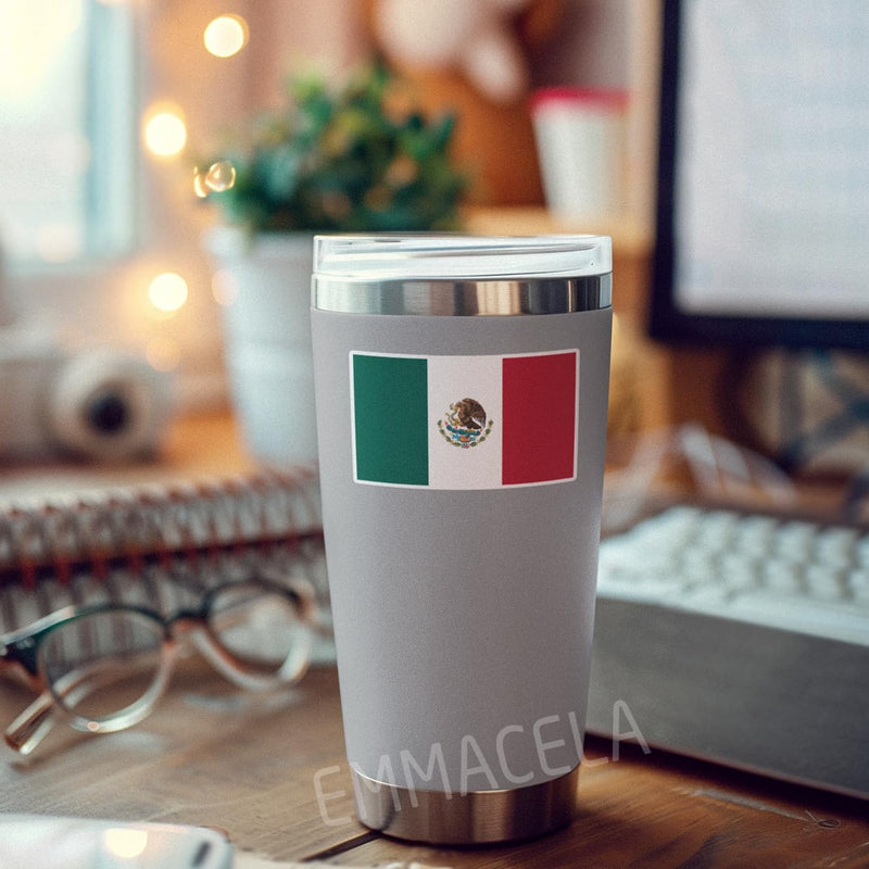 (3PCS) Mexico Flag stickers, Countries Flag Stickers - Waterproof Vinyl Decals For Laptops, Tumblers, Water Bottles, Books, Scrapbooks, Size 3 X 1.8 Inch