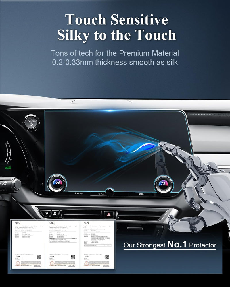BIBIBO for 2025 2026 Lexus RX Screen Protector 2023 2024 2025 2026 Lexus RX 350(Premium, Premium+, Luxury and F Sport Handling)RX Hybrid,14" Touchscreen Tempered Glass Anti-Scratch Lessen Fingerprints 14 inch-|2024-2026 RX | Matte
