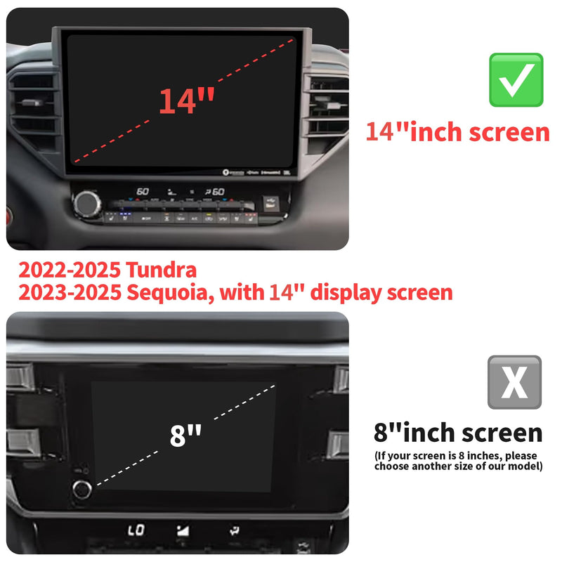 Knob Cover Accessories for Toyota Tundra 2022-2025 & Sequoia 2023-2025, 5pcs Aluminum Alloy Trim Set (Red, 14-inch Display Screen) Red