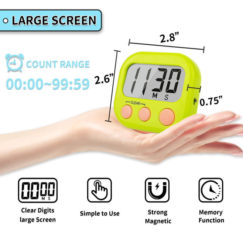 Classroom Timers for Teachers Kids Large Magnetic Digital Timer Teacher Supplies 12 Pack-Blue Green Blue Green 6