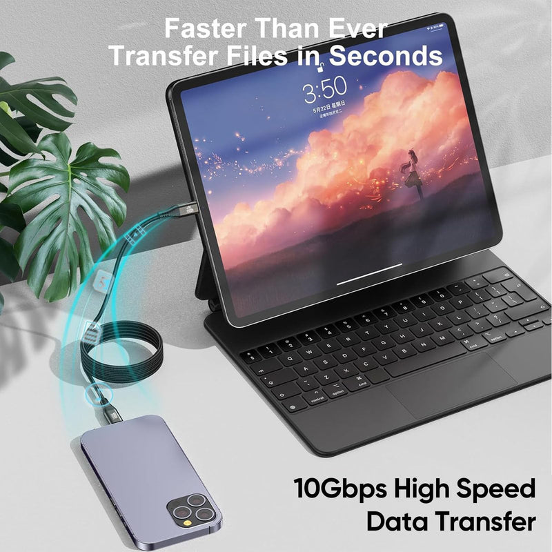 20 FT USB C Cable Long USB C 3.2 Gen 2 Cord 20FT, Full-Featured USBC to C Fast Charging/Monitor Video/Data Cable(4K@60Hz,100W, 10Gbps) for USB‑C Hub VR,iPhone 17-15 PM,Sam-sung,MacBook Pro,Camera-6M Brown 1