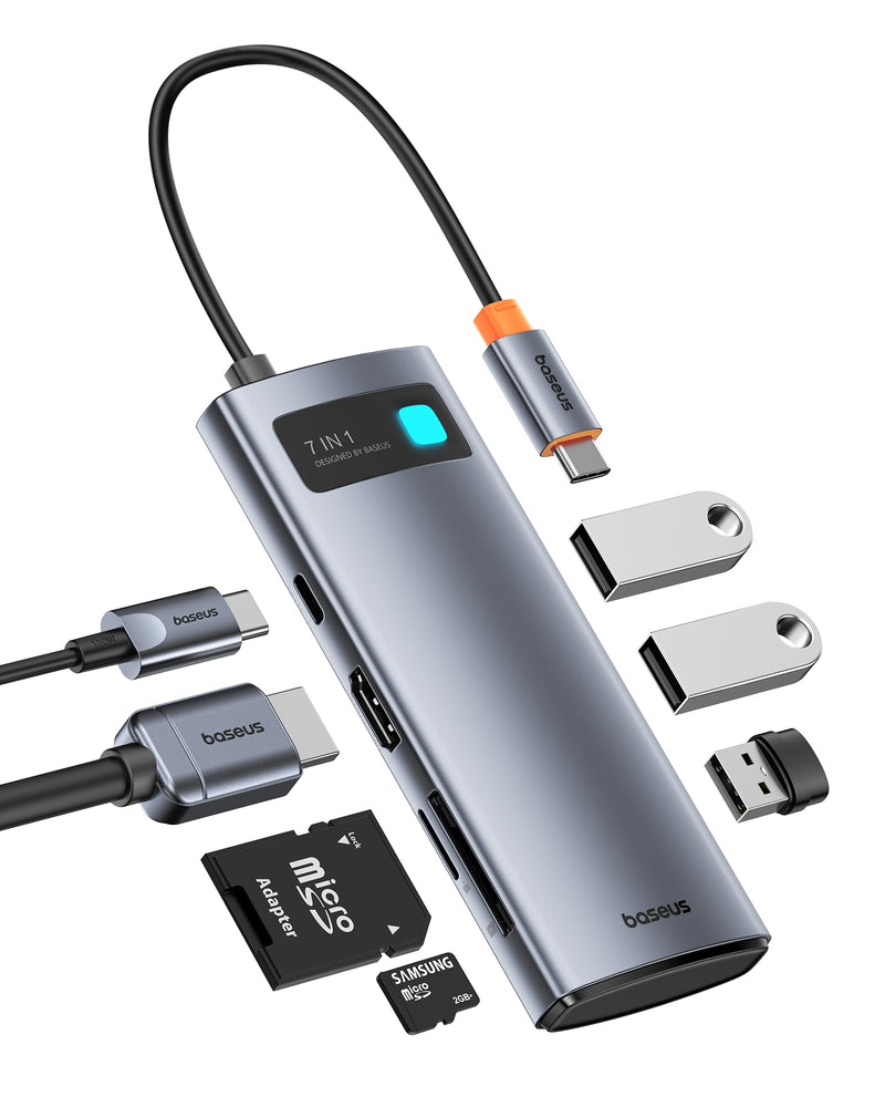 Baseus USB C Hub Multiport Adapter 7 in 1 & Power Strip 20W
