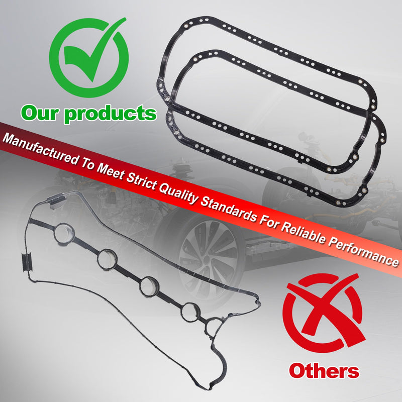 2 Pcs OS30690R Engine Oil Pan Gasket Set | Compatible with Honda Civic 1996-2005 & del Sol 1996-1997, Fits 1.6L D16Y7 & 1.7L D17A1 Engines | Replaces 11251-P2A-014, 11251-P01-004
