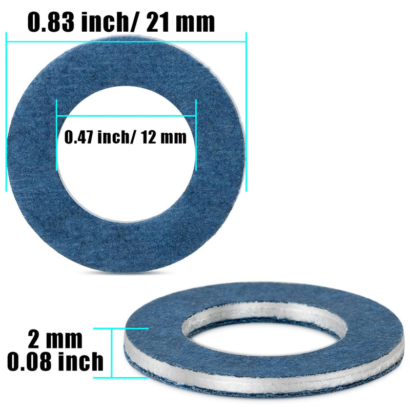 100pcs Oil Drain Plug Gasket Washer for Toyota Lexus Scion Aluminum M12 Crush Washer Seals Rings Replaces# 90430-12031 90430-12031 Blue