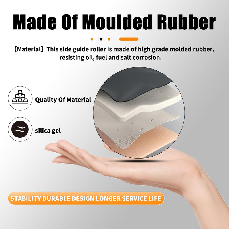 Boat Trailer Black Molded Rubber Side Guide Roller(OD 3" 2.5" 2") 2"x 9"