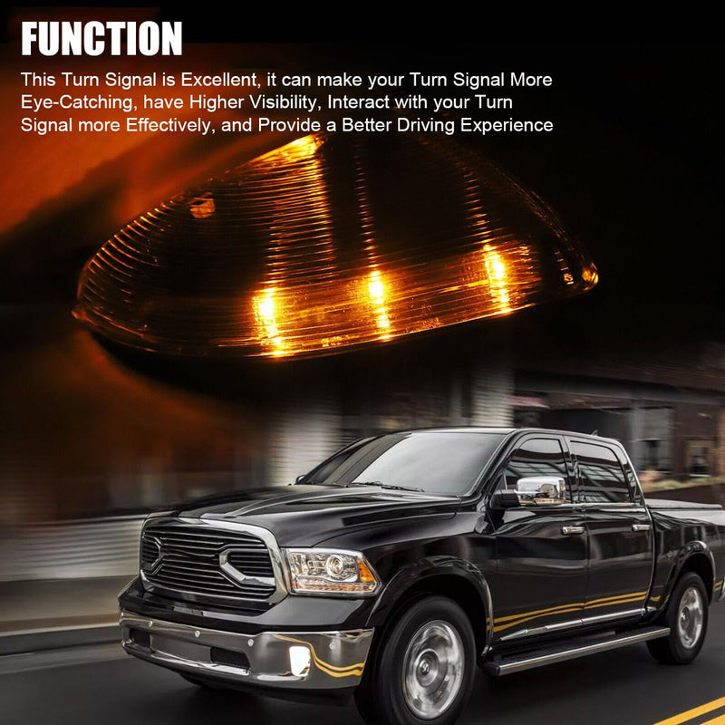 Front Mirror Turn Signal Puddle Light for Dodge Ram 1500 2009-2018,Side Marker LED Light Lamp Assembly for Ram Replace 68064949AA/48AA (Left (Driver) Side) Left (Driver) Side