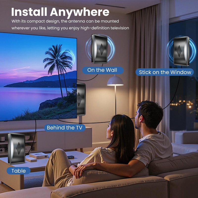 2026 Smart TV Antenna Indoor, 5000+ Miles Range for Local HD Channels | HDTV Digital Antenna Outdoor with Amplified Signal Booster, Compatible with All TVs- 38FT Coaxial Cable, Support 4K 1080p Large