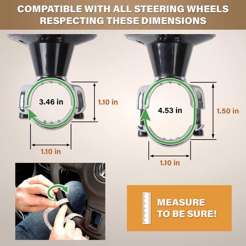 Steering Wheel Knob - Suicide Spinner for Cars, Tractors, Mowers, Boats (Fits 1.1"-1.5" Wheels) - Effortless One-Hand Control, Smooth Bearings - Perfect for Tight Turns & Daily Driving