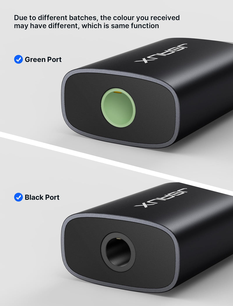 JSAUX 2 Pack USB to 3.5mm Jack Audio Adapter - External Stereo Sound Card for PS4, PS5, Headphones, Mac, Linux, Laptops, Desktops - Black Audio Jack Adapter