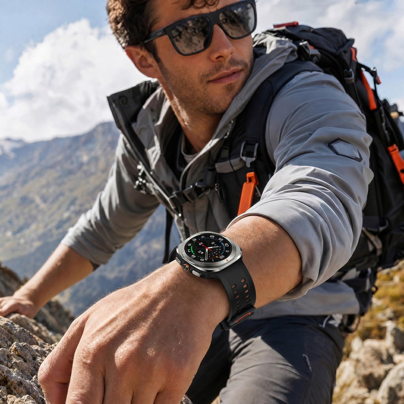 Bands Compatible with Samsung Galaxy Watch Ultra 2 (2026) | No Gap Breathable Waterproof Silicone Marine Sport Bands Strap for Galaxy Watch Ultra 2 /1 Band 2026/2025/2024 for Men Women Black