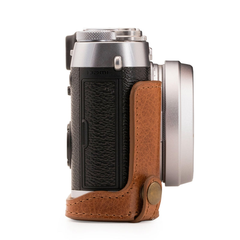 Megagear Fujifilm X100F Ever Ready Genuine Leather Camera Half Case And Strap, With Battery Access - Brown - MG1282 One Size