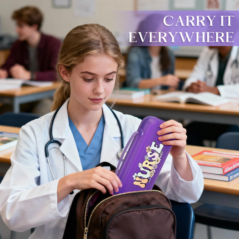 Stethoscope Case for 3M Littmann Classic III, Cardiology IV, MDF, EKO - Nurse Gifts for Women, Nursing Student Gifts, Cute Hard Shell Nurse Bag, Nurse Accessories for Work (Purple) Purple