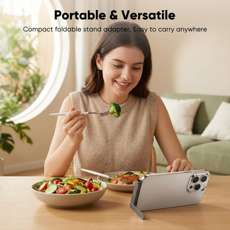 Adapter for Lighting Male to USB-C Female 27W Fast Charging | Foldable Phone Holder, 480 Mbps Data Transfer, 90-Degree Angle, Premium Aluminum Alloy, for iPhone/Samsung Lightning male to USB-C female