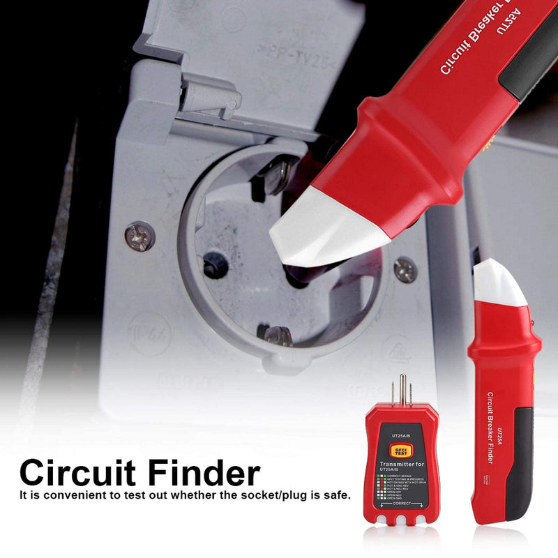 Circuit Breaker Finder, Non-Contact Voltage Tester Outlet / Receptacle Tester Kit Sensitivity Adjustable Professional Circuit Finder for Home