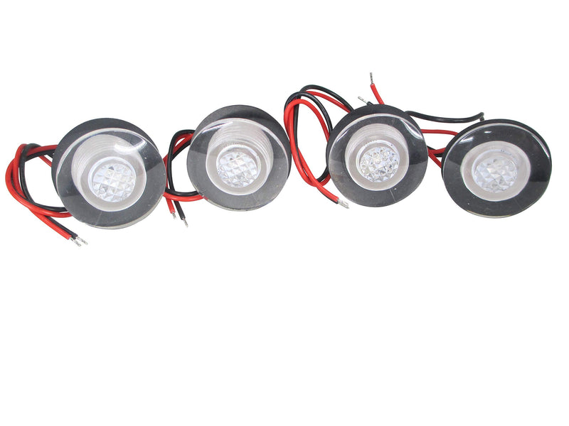 Pactrade Marine 4 Pieces Boat LED Livewell Round Button White Courtesy Light OEM Waterproof