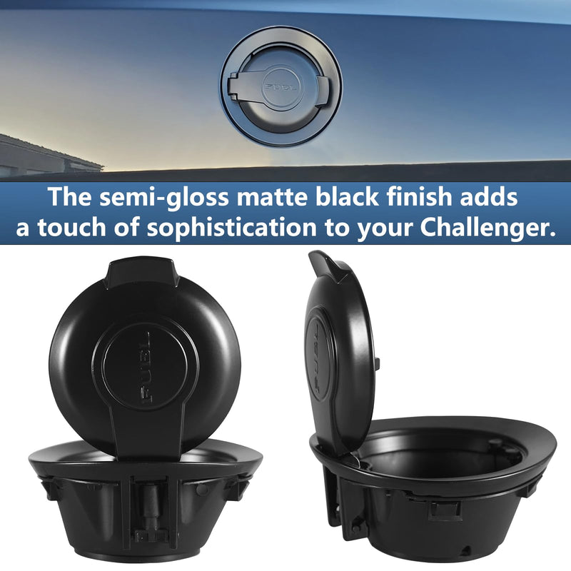 WildWell Gas Cap Fuel Filler Gap For 2008-2024 Dodge Challenger Gas Cap Cover Replace OEM 68250120AA Black