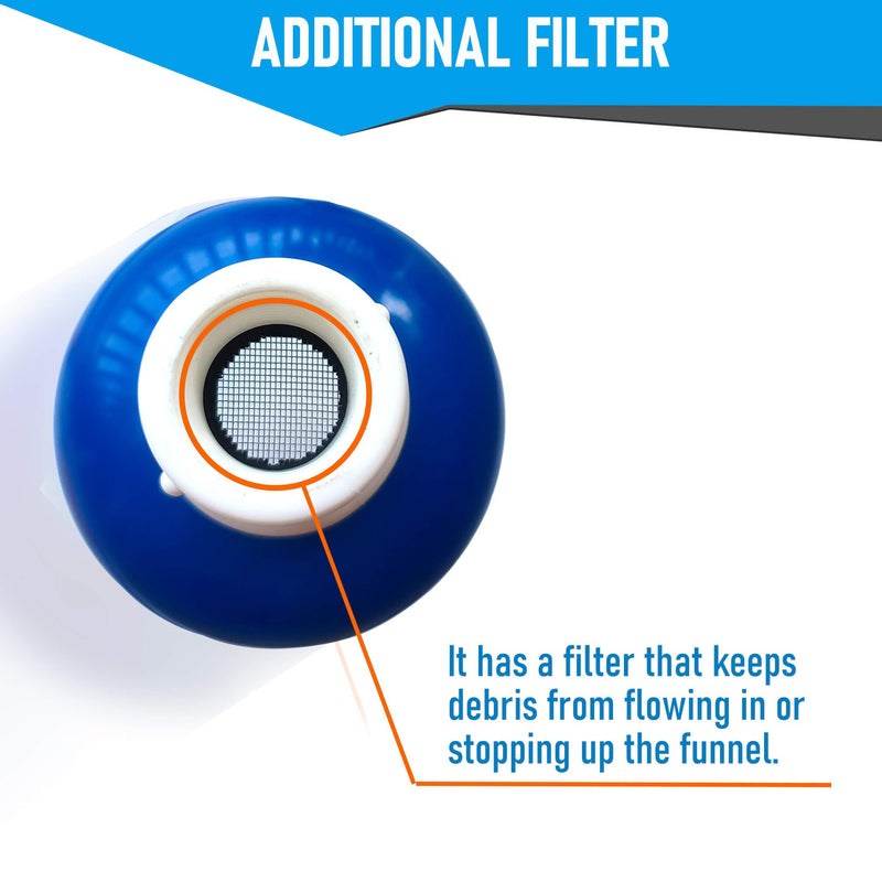 27" Bendable Transmission Funnel with Filter and Switch, Multi-Purpose Funnel is Suitable for All Automotive Oil,Transmission Oil and Other Liquids. Blue 25