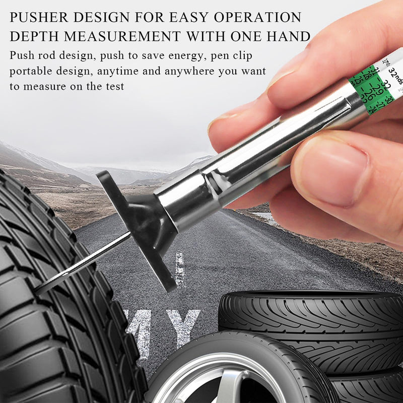 2 PCS Car Tire Tread Depth Gauge, Tire Depth Gauge with Six-Sided Smart Color Coded, Tire Tread Depth Measurement Tool for Most Auto Truck SUV, Universal Car Accessories 2 PCS