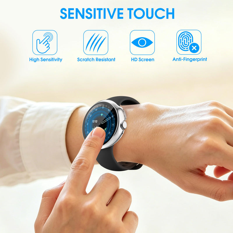 10 Pack Case for Google Pixel Watch 4 45mm with Tempered Glass Screen Protector, Plated Hard PC Protective Glossy Bumper Cover Compatible with Pixel Watch 4 45mm Watch 4-45mm