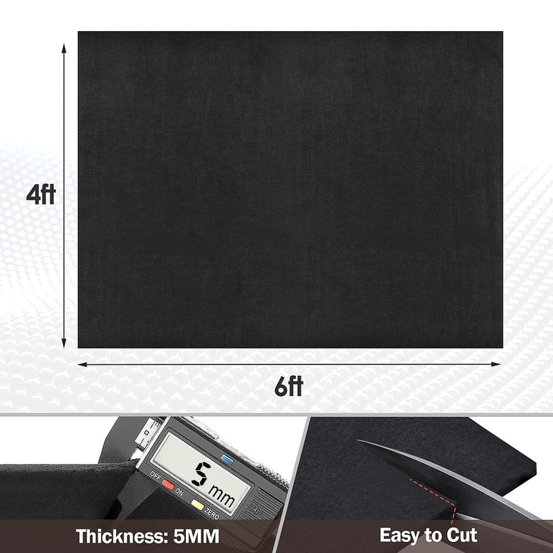 6' x 4' Large Welding Blanket Fireproof, 1/5"(5mm) Thickened Heat Resistant Mat, Flame Retardant Carbon Felt Wick, Fire Resistant Insulation Blanket, Heat Shield for Soldering, Stove, Firepit, Grill 4' x 6'