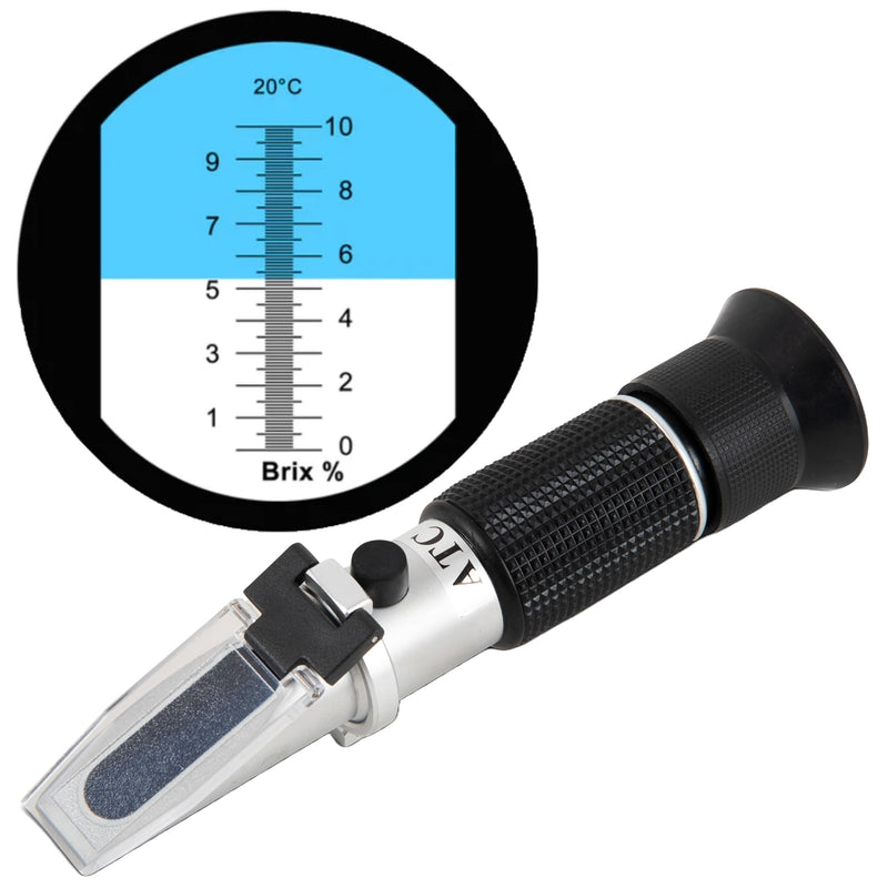 LABART Original 0-10% Brix Hand Held Refractometers with (ATC) Brix Refractometer Range 0-10% Brix Testing Synthetic Machining Coolants, Maple sap, Cutting Liquid, CNC, etc