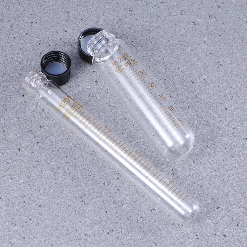 Graduated Glass Test Tubes with Screw Caps Tube Set 10Ml 15Ml 20Ml 30Ml Sample Storage for Liquid Measuring Candy and Lab Use 6.10 in