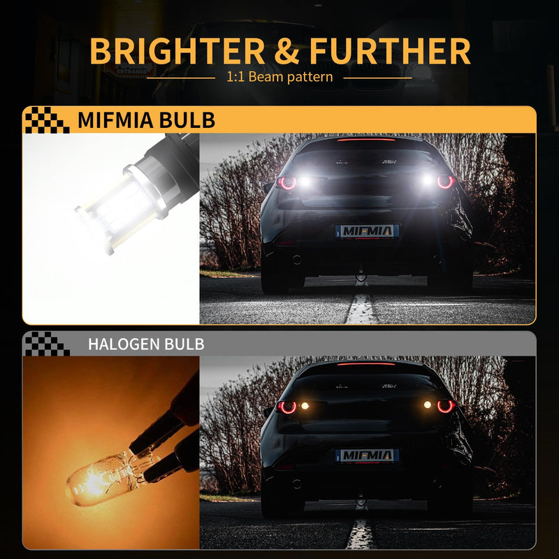 3157 LED Bulb for Reverse Lights, High Power 45-SMD LED Chips 500% Brighter 3156 3056 3057 4157 3047 4057 3457 for Backup Reverse Tail Parking Brake Lights, White (Upgraded, Pack of 2) 3157/3156 White